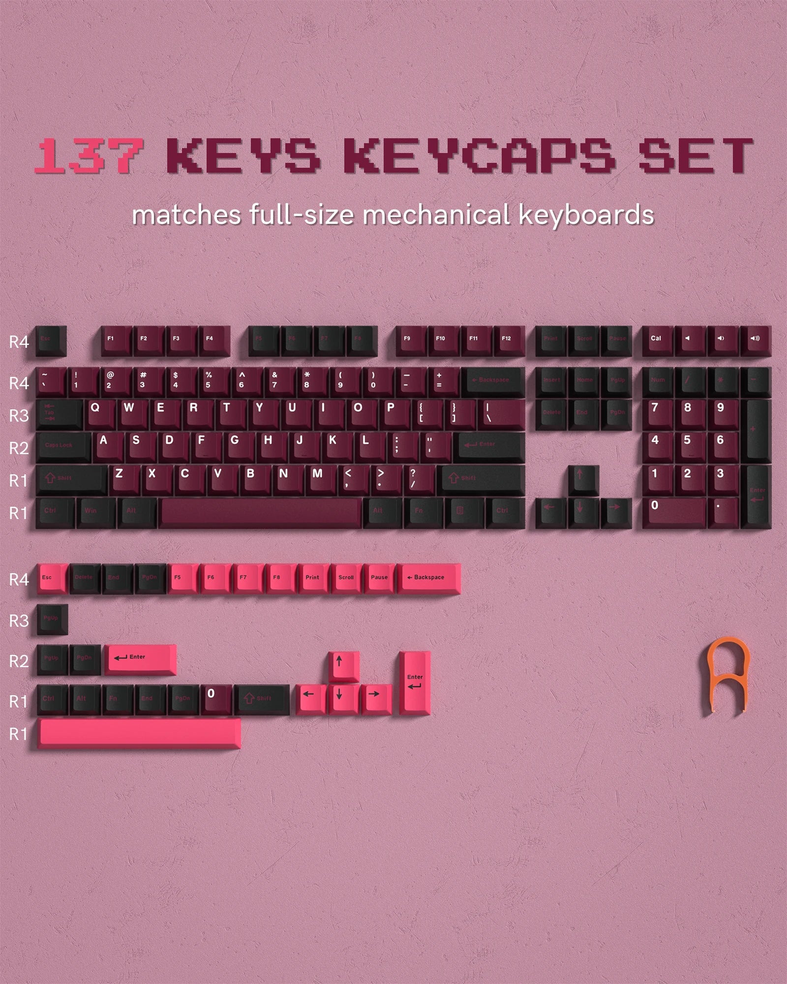 168 Keys Double Shot PBT Keycap Custom WOB Keycap Cherry Profile Keyboard Keycaps for Cherry Gateron MX Switches Gaming Keyboard