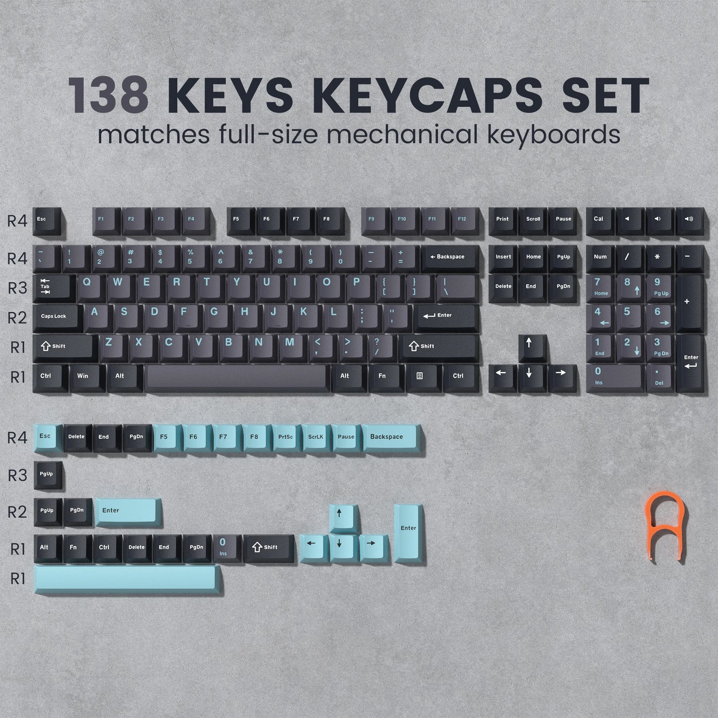 168 Keys Double Shot PBT Keycap Custom WOB Keycap Cherry Profile Keyboard Keycaps for Cherry Gateron MX Switches Gaming Keyboard
