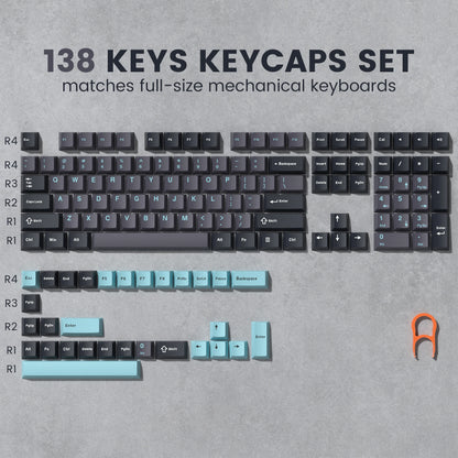 168 Keys Double Shot PBT Keycap Custom WOB Keycap Cherry Profile Keyboard Keycaps for Cherry Gateron MX Switches Gaming Keyboard